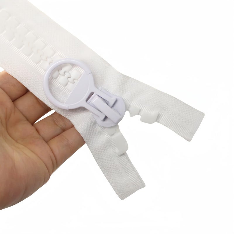 YaHoGa 200cm #20 Super Large Separating Giant Plastic Zippers for Sewing Tents Coats Overcoats Boat Cover Canvas Heavy Duty Huge Resin Zippers (78" White) - Image 1